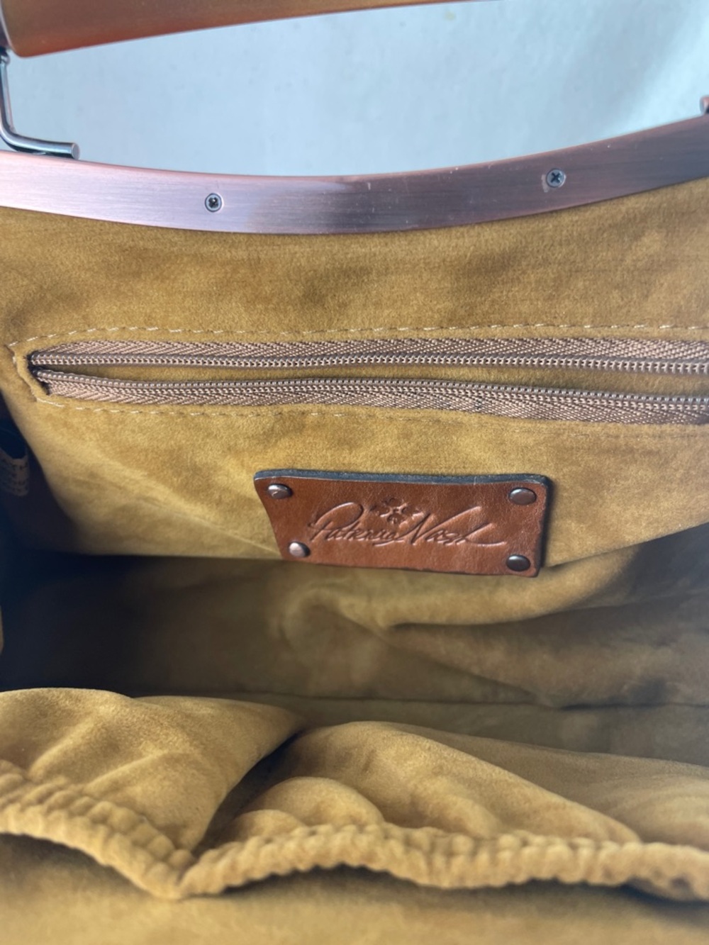 Patricia Nash Embossed Floral Leather Crossbody Bag in Coral - Picture 10 of 13